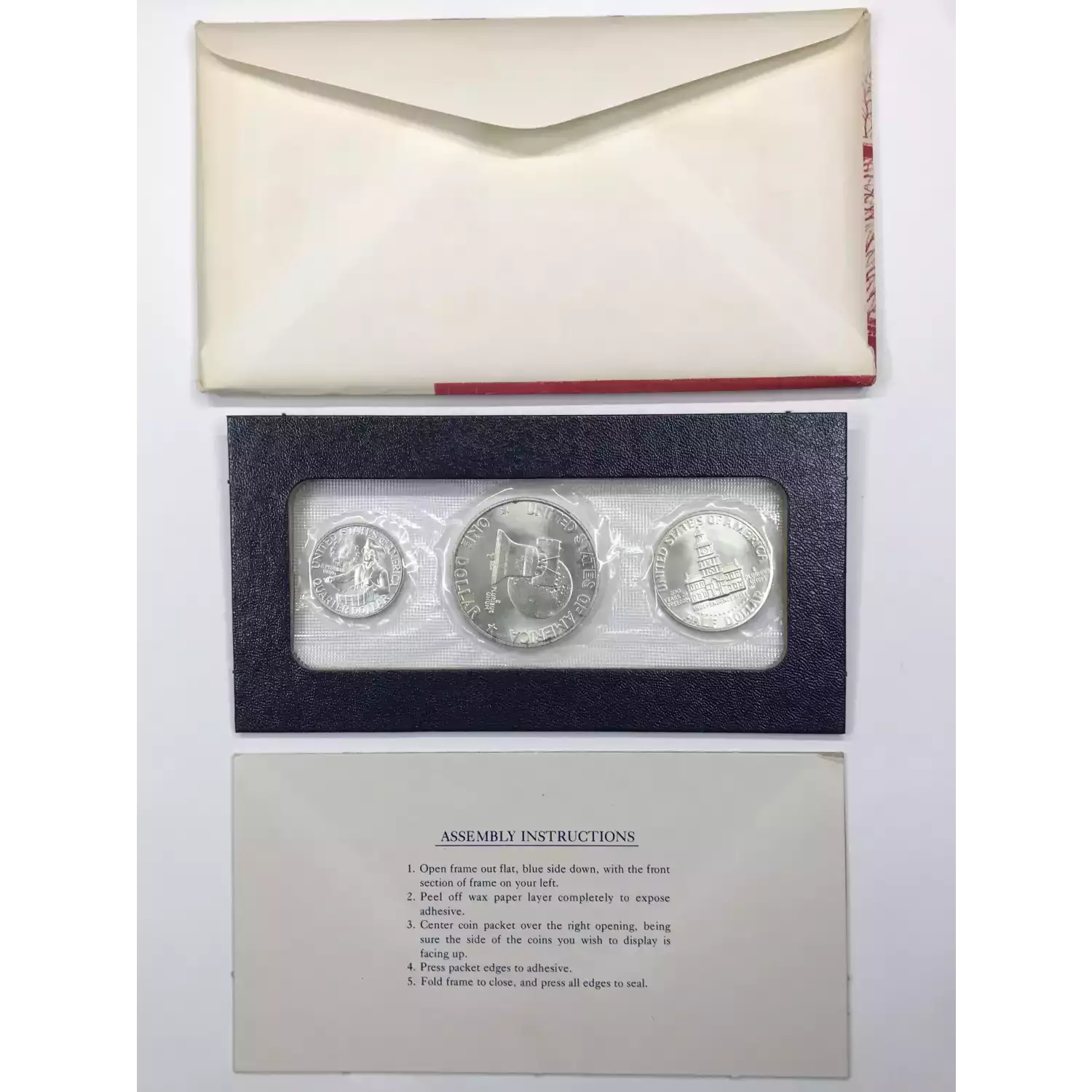 1976-S 3-Piece Silver Uncirculated Mint Set White Envelope OGP - US Bicentennial (2)