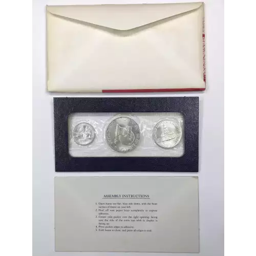 1976-S 3-Piece Silver Uncirculated Mint Set White Envelope OGP - US Bicentennial (2)