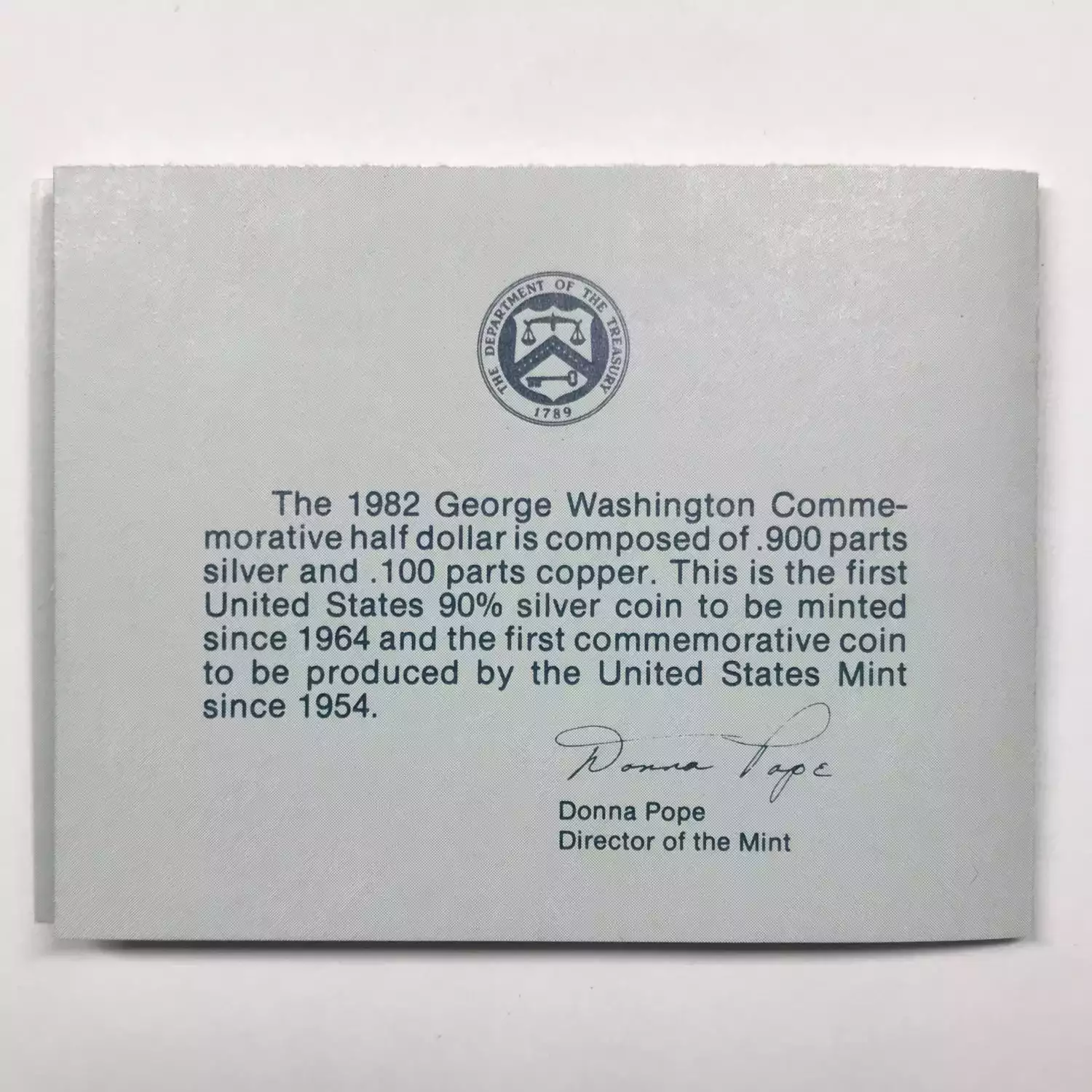 1982-D Silver George Washington 250th Ann. Uncirculated Half Dollar w Box & COA (5)
