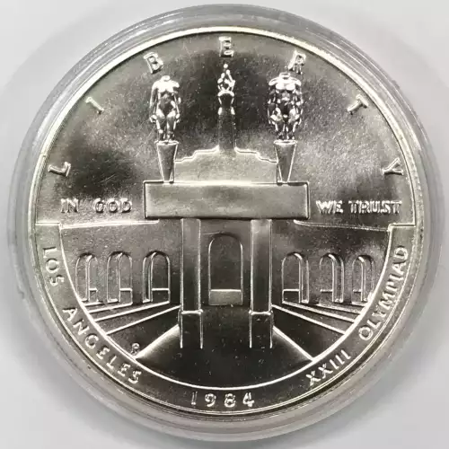 1984-P Los Angeles Olympic Uncirculated Silver Dollar w US Mint OGP - Box & COA (4)