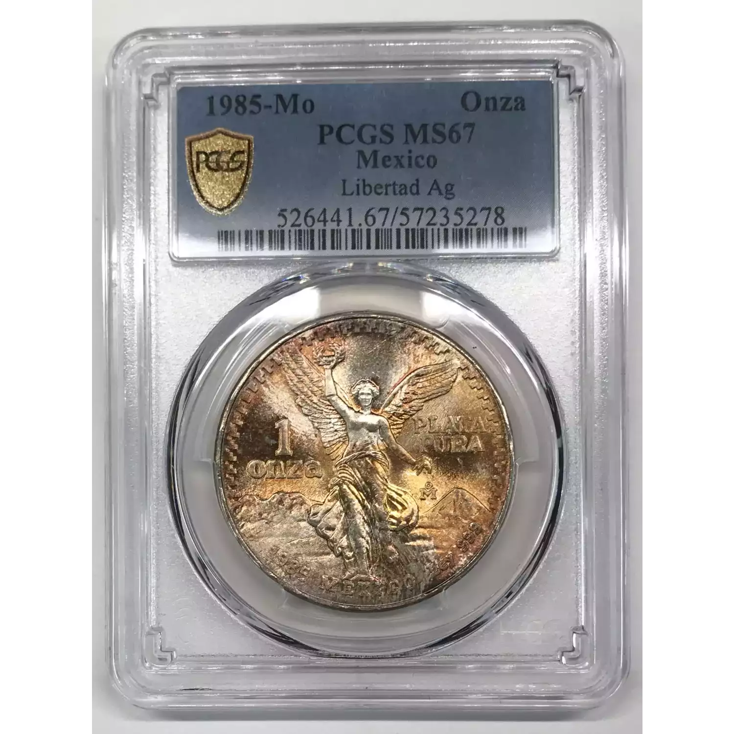 1985-Mo Mexico 1 oz Silver Libertad Onza PCGS MS-67 - Old Pueblo Coin