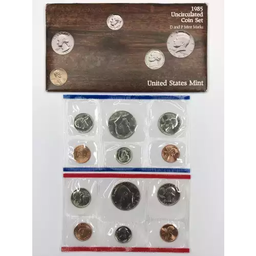 1985 US Mint Uncirculated Coin Set - P & D