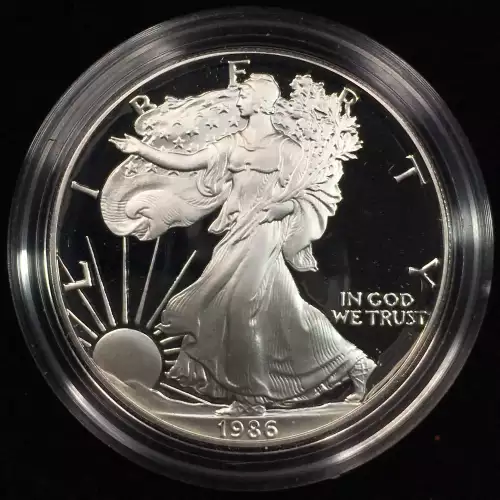 1986-S Proof Silver Eagle w OGP - Box & COA