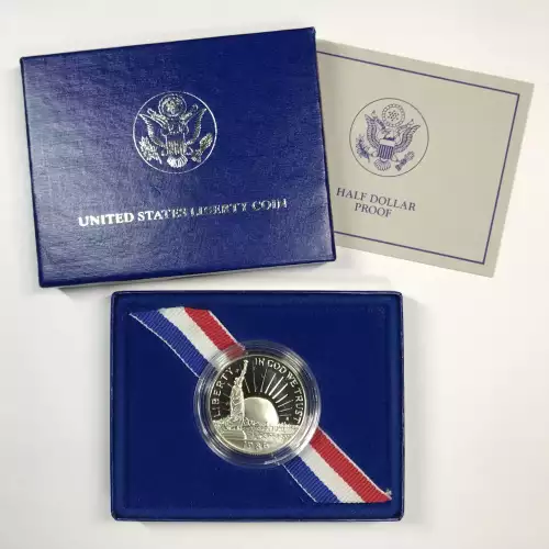 1986-S Statue of Liberty Proof Clad Half Dollar w US Mint OGP - Box & COA