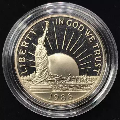 1986-S Statue of Liberty Proof Clad Half Dollar w US Mint OGP - Box & COA