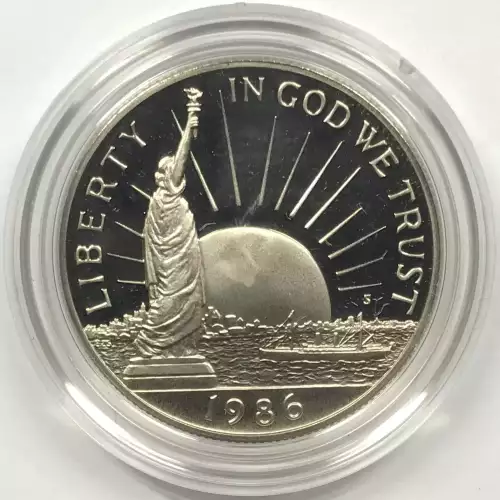 1986 Statue of Liberty - Two Coin Set - Proof Silver Dollar, Clad Half Dollar - Box & COA (8)