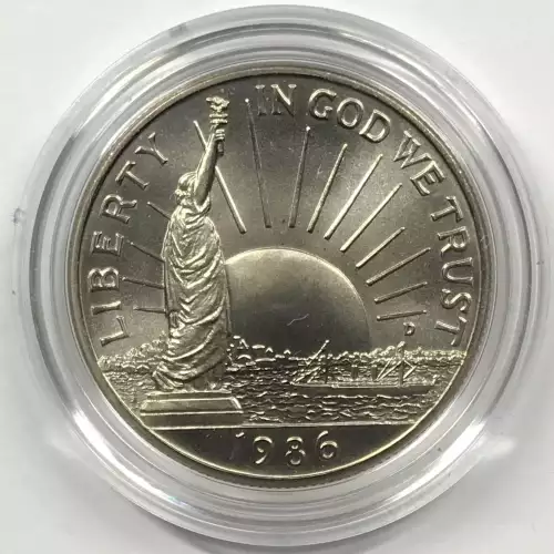 1986 Statue of Liberty - Two Coin Set - Uncirculated Silver Dollar, Clad Half Dollar - Box & COA (2)