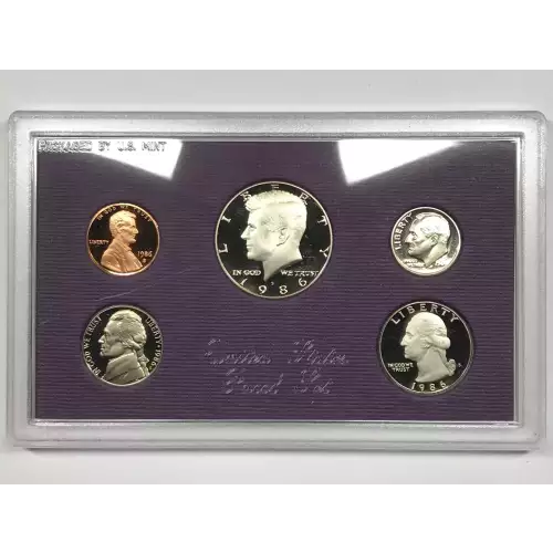 1986 US Mint Proof Set w OGP - Box & COA