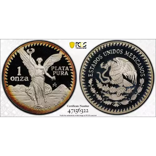 1987-Mo Onza Libertad Silver, DCAM