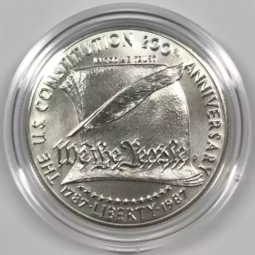 1987-P Constitution Bicentennial Uncirculated Silver Dollar w US Mint Box & COA (2)