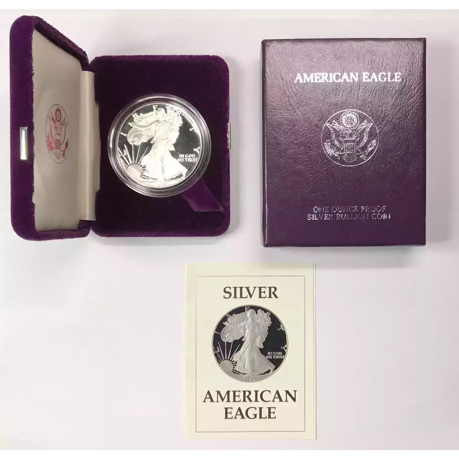 1987-S Proof Silver Eagle w OGP - Box & COA (2)