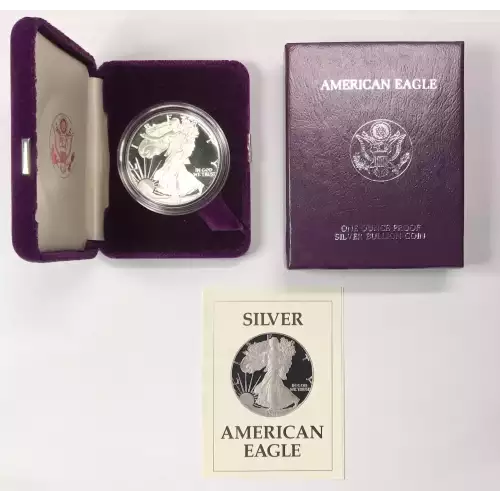 1987-S Proof Silver Eagle w OGP - Box & COA