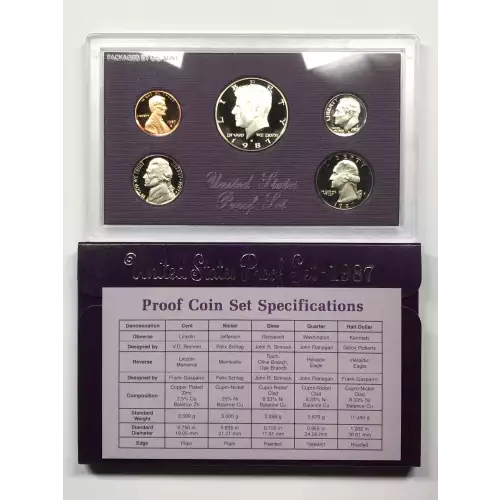 1987 US Mint Proof Set w OGP - Box & COA