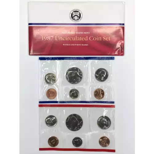1987 US Mint Uncirculated Coin Set - P & D