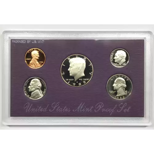 1988 US Mint Proof Set w OGP - Box & COA