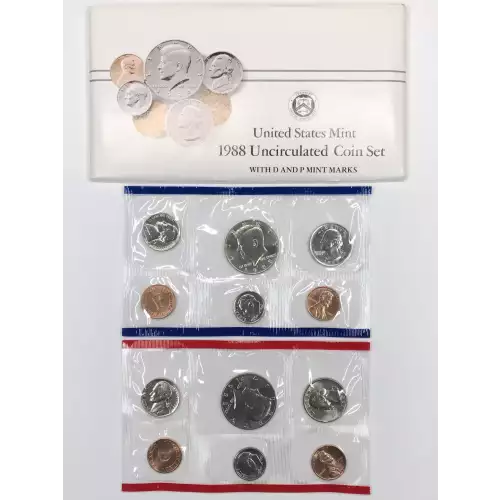 1988 US Mint Uncirculated Coin Set - P & D
