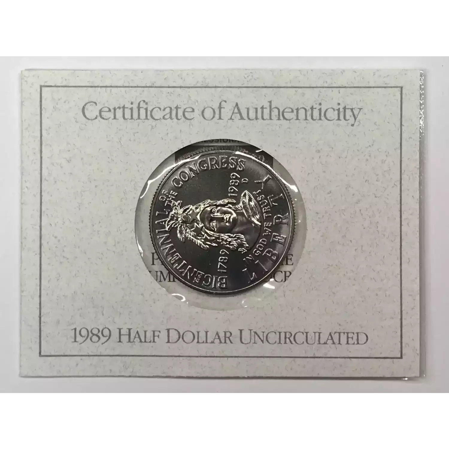 1989-D Congress Bicentennial Uncirculated Clad Half Dollar w US Mint OGP & COA  (4)