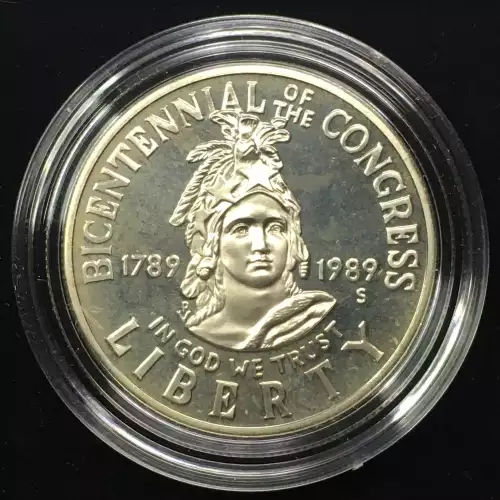 1989-S Congress Bicentennial Proof Clad Half Dollar w US Mint OGP - Box & COA  (2)