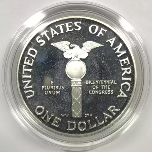 1989-S Congress Bicentennial Two-Coin Proof Set Silver Dollar & Clad Half w OGP (4)