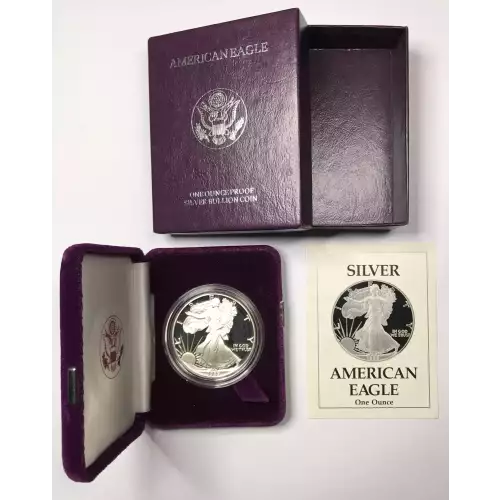 1989-S Proof Silver Eagle w OGP - Box & COA