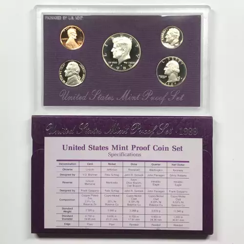 1989 US Mint Proof Set w OGP - Box & COA (4)