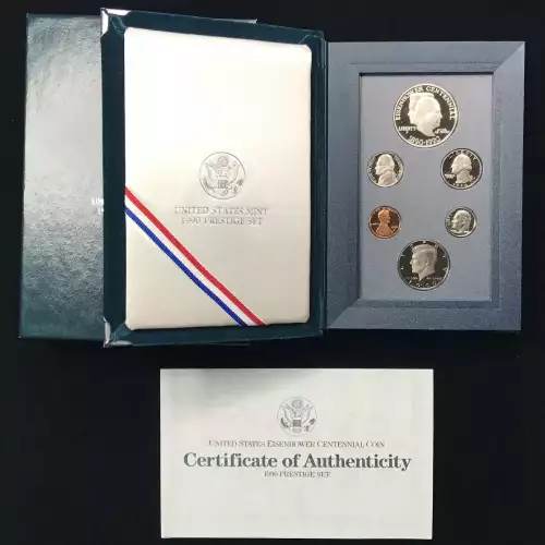 1990 Prestige Proof Set - Six Coin Set - Box & COA