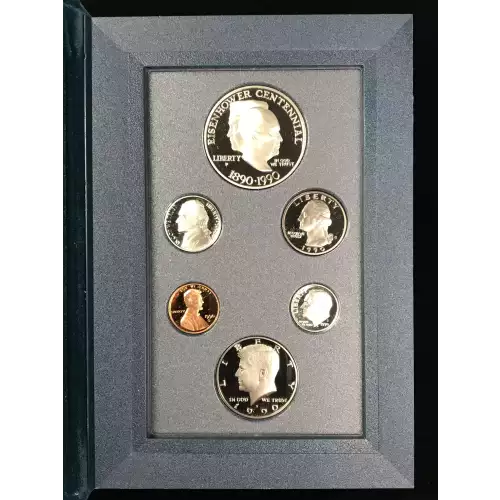 1990 Prestige Proof Set - Six Coin Set - Box & COA (4)