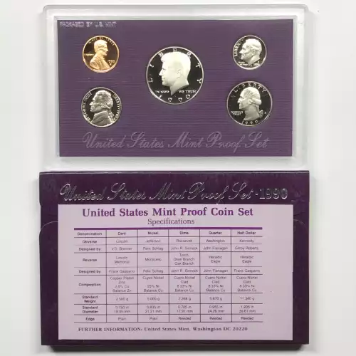 1990 US Mint Proof Set w OGP - Box & COA