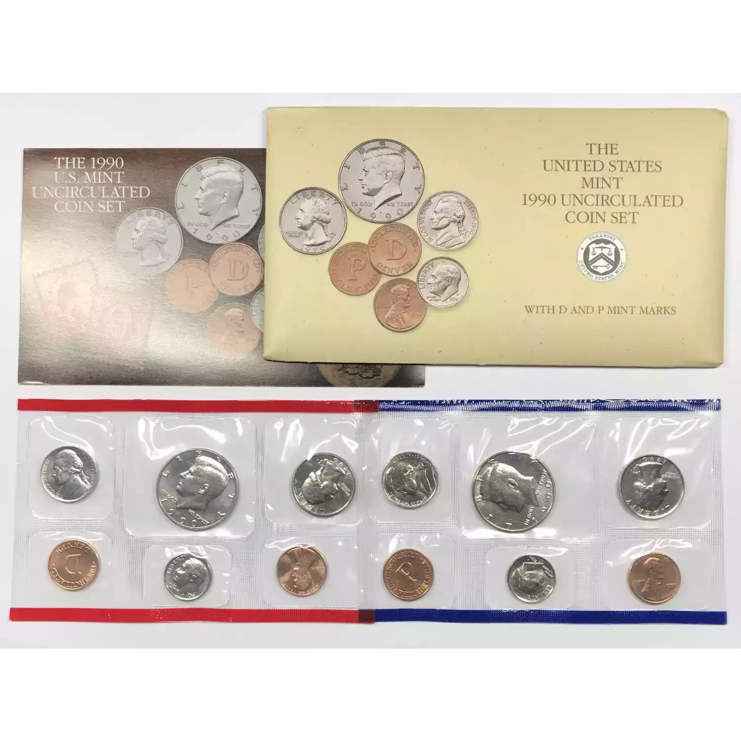 1990 US Mint Uncirculated Coin Set - P & D