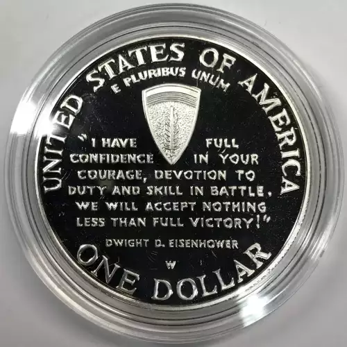 1991-1995-W World War II 50th Anniversary Proof Silver Dollar US Mint Box & COA