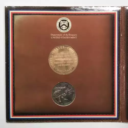 1991-1995 World War II Coin & Victory Medal Set - Uncirculated Clad Half Dollar (3)