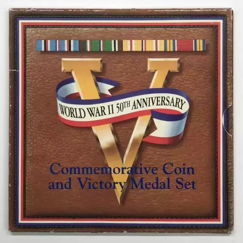 1991-1995 World War II Coin & Victory Medal Set - Uncirculated Clad Half Dollar (5)