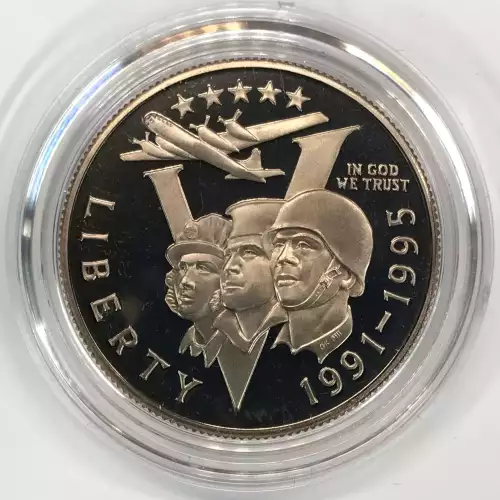 1991-1995 World War II Two-Coin Proof Set - Silver Dollar & Half w US Mint OGP (10)