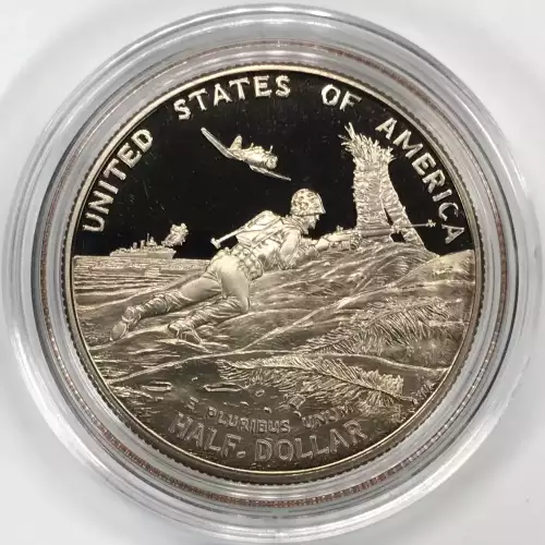1991-1995 World War II Two-Coin Proof Set - Silver Dollar & Half w US Mint OGP (9)