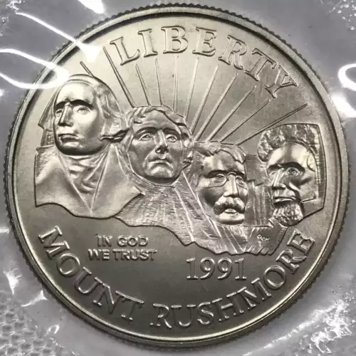 1991-D Mount Rushmore Uncirculated Clad Half Dollar w US Mint OGP - Box & COA (4)