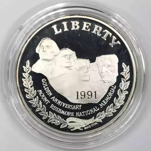 1991-S Mount Rushmore Proof Silver Dollar w US Mint OGP - Box & COA (5)