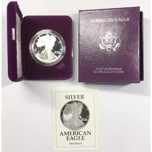 1991-S Proof Silver Eagle w OGP - Box & COA