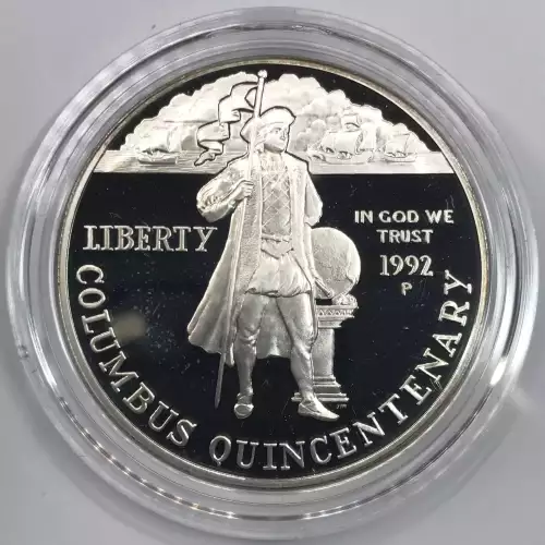 1992 Columbus Quincentenary Two-Coin Proof Set Silver Dollar & Half US Mint OGP