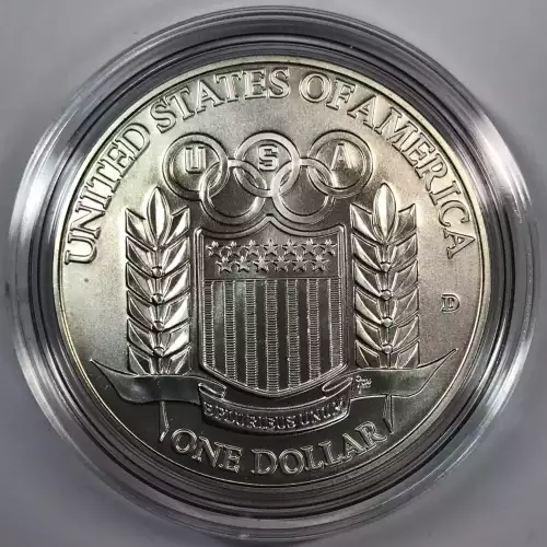 1992-D Olympic Baseball Uncirculated Silver Dollar w US Mint OGP - Box & COA