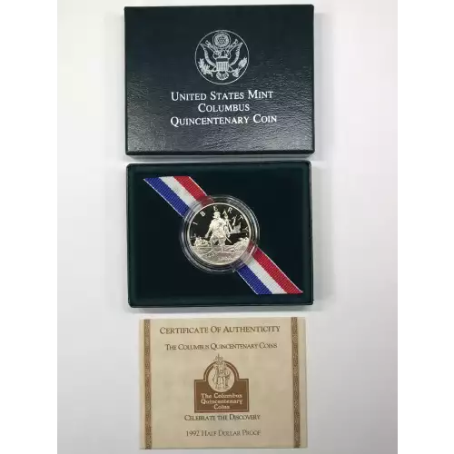 1992-P Christopher Columbus Quincentenary Proof Half Dollar w US Mint Box COA (5)