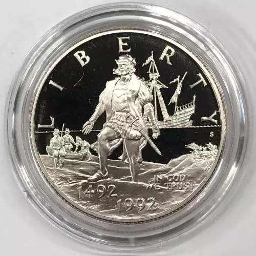 1992-P Christopher Columbus Quincentenary Proof Half Dollar w US Mint Box COA (3)