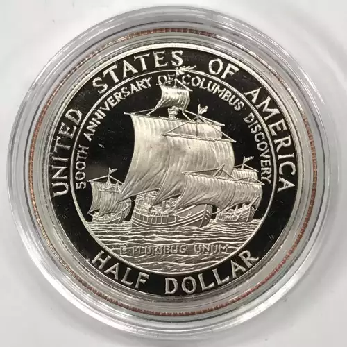 1992-P Christopher Columbus Quincentenary Proof Half Dollar w US Mint Box COA (2)