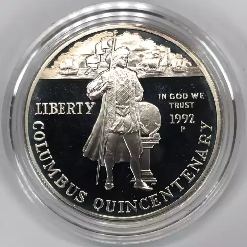 1992-P Christopher Columbus Quincentenary Proof Silver Dollar w US Mint Box COA