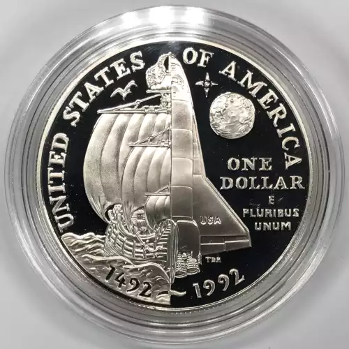 1992-P Christopher Columbus Quincentenary Proof Silver Dollar w US Mint Box COA