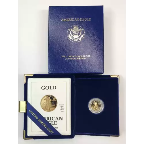 1992-P Proof 1/10 oz $5 Gold Eagle w US Mint OGP - Box & COA