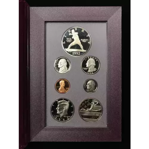 1992 Prestige Proof Set - Seven Coin Set - Box & COA (4)