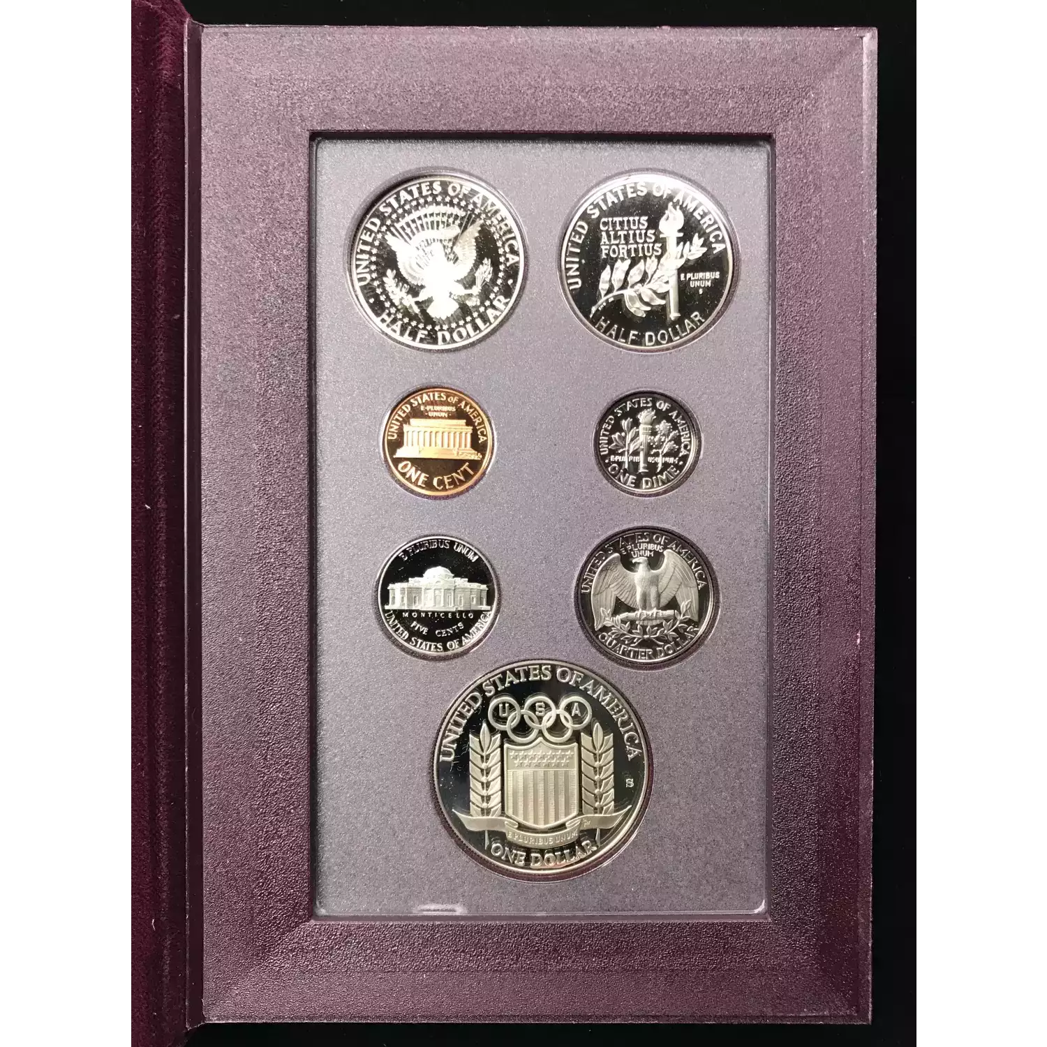 1992 Prestige Proof Set - Seven Coin Set - Box & COA (5)
