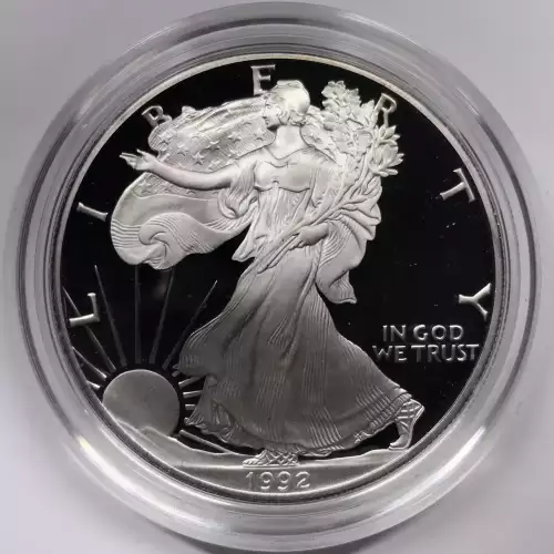 1992-S Proof Silver Eagle w OGP - Box & COA