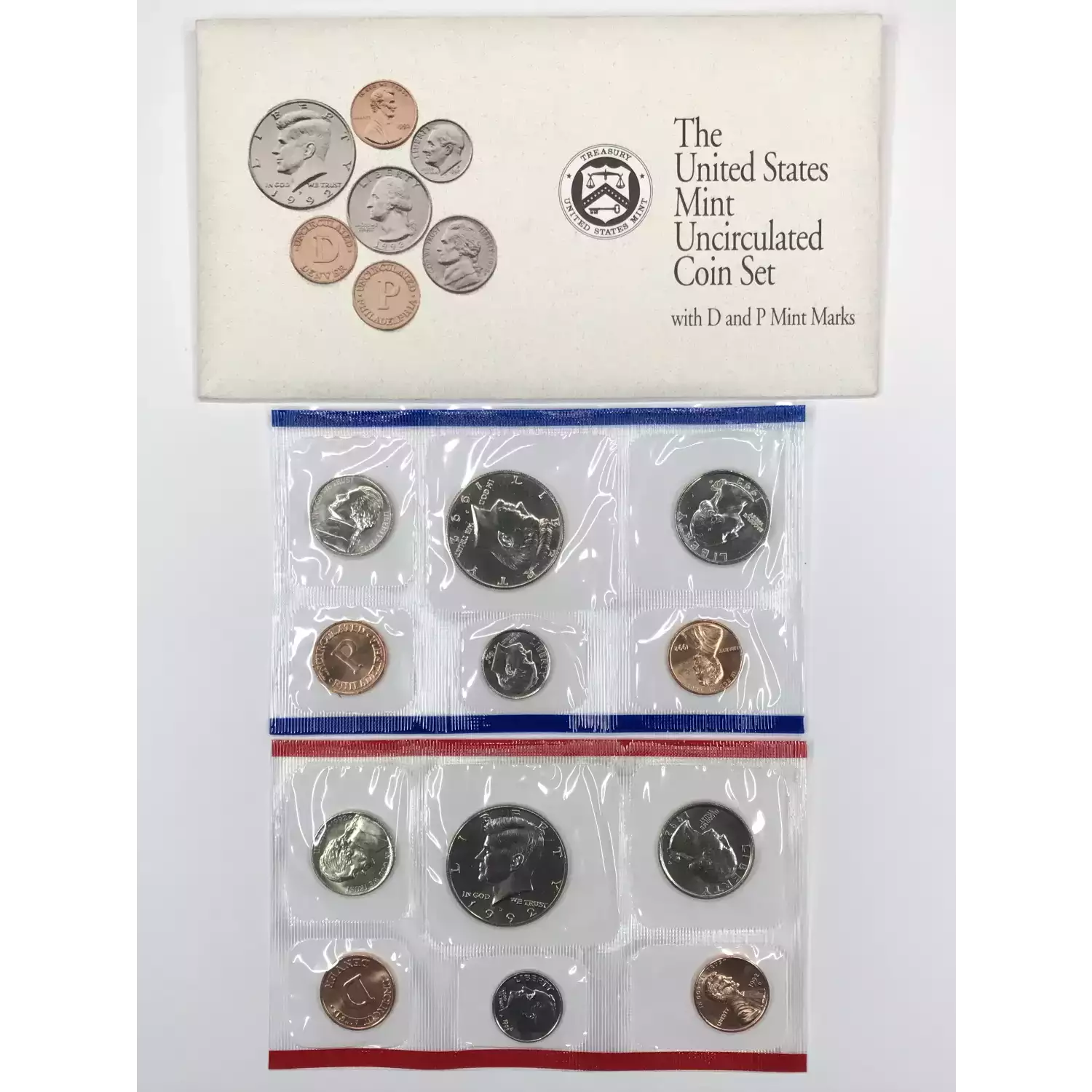 1992 US Mint Uncirculated Coin Set - P & D