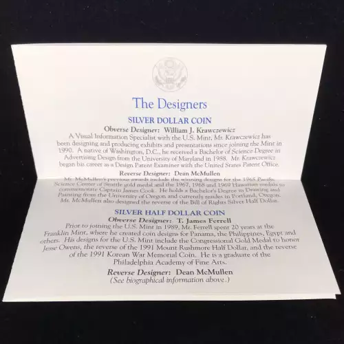 1993 Bill of Rights Two-Coin Uncirculated Set - Silver Dollar & Half w Box & COA (6)
